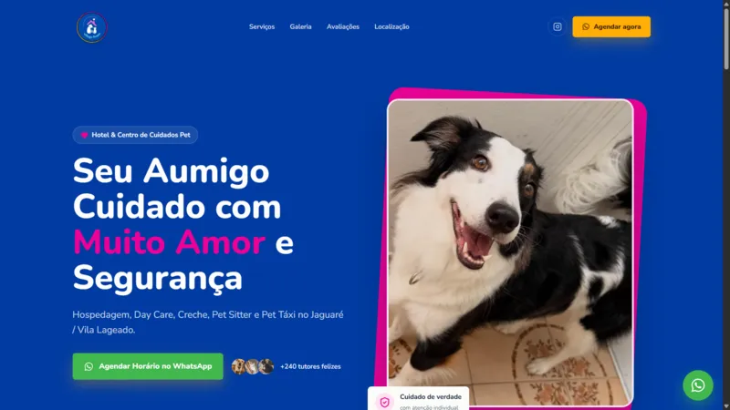 Preview da landing page Village Aupet